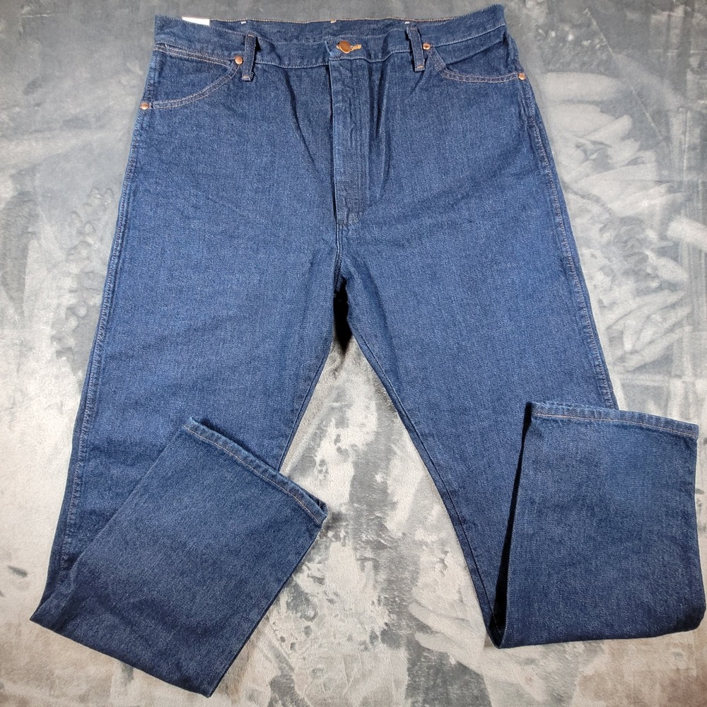 Wrangler Cowboy Cut Original Fit Jeans Mens 40x34 Blue Denim 13MWZPW New